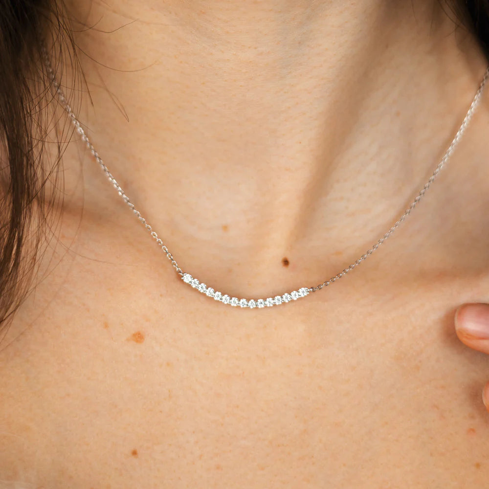 Gioia - Curved Tennis Necklace