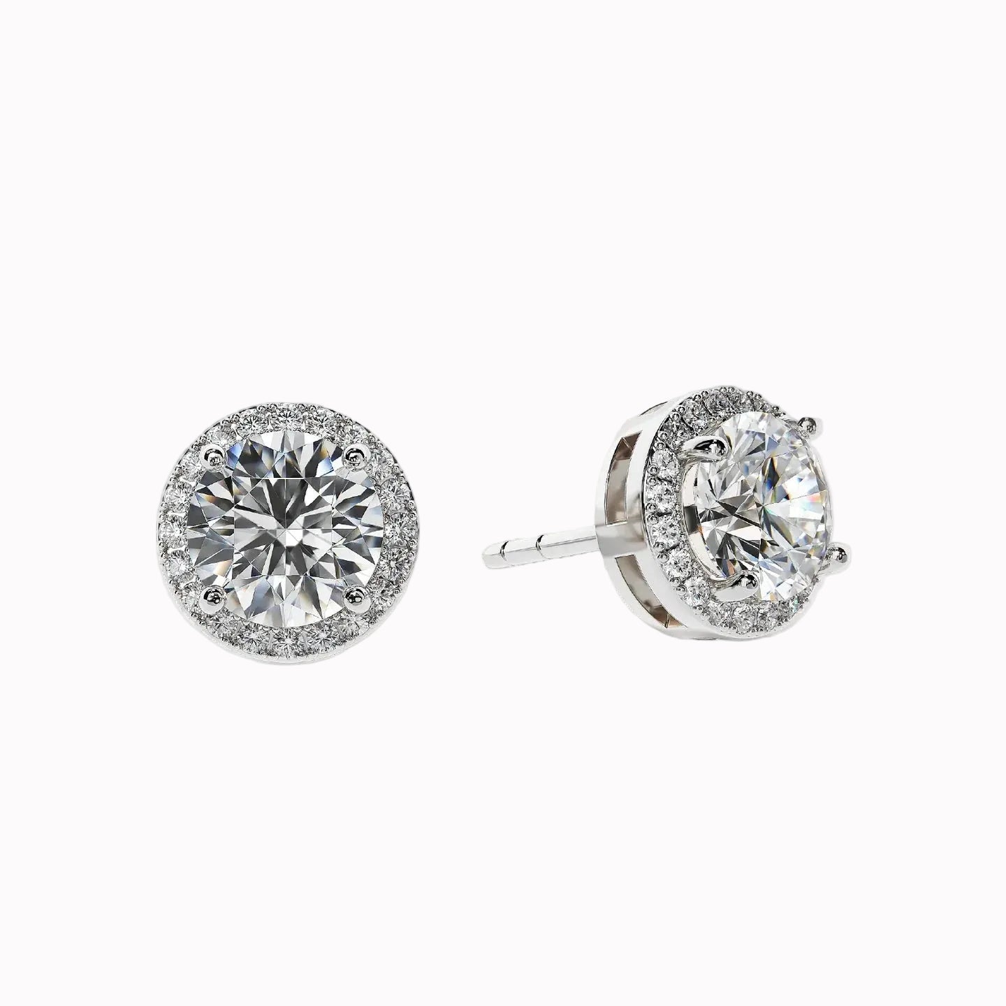 Fiamma - Round Cut Halo Earrings
