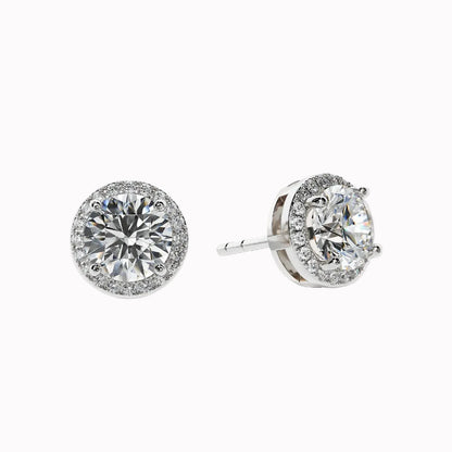 Fiamma - Round Cut Halo Earrings