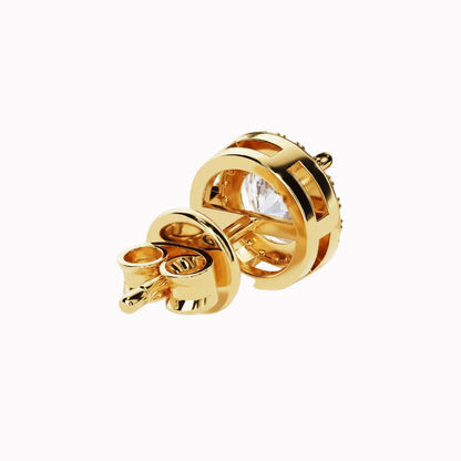 Fiamma - Round Cut Halo Earrings