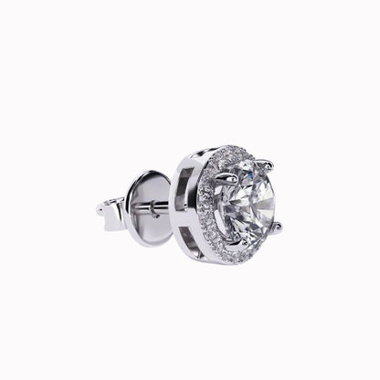 Fiamma - Round Cut Halo Earrings