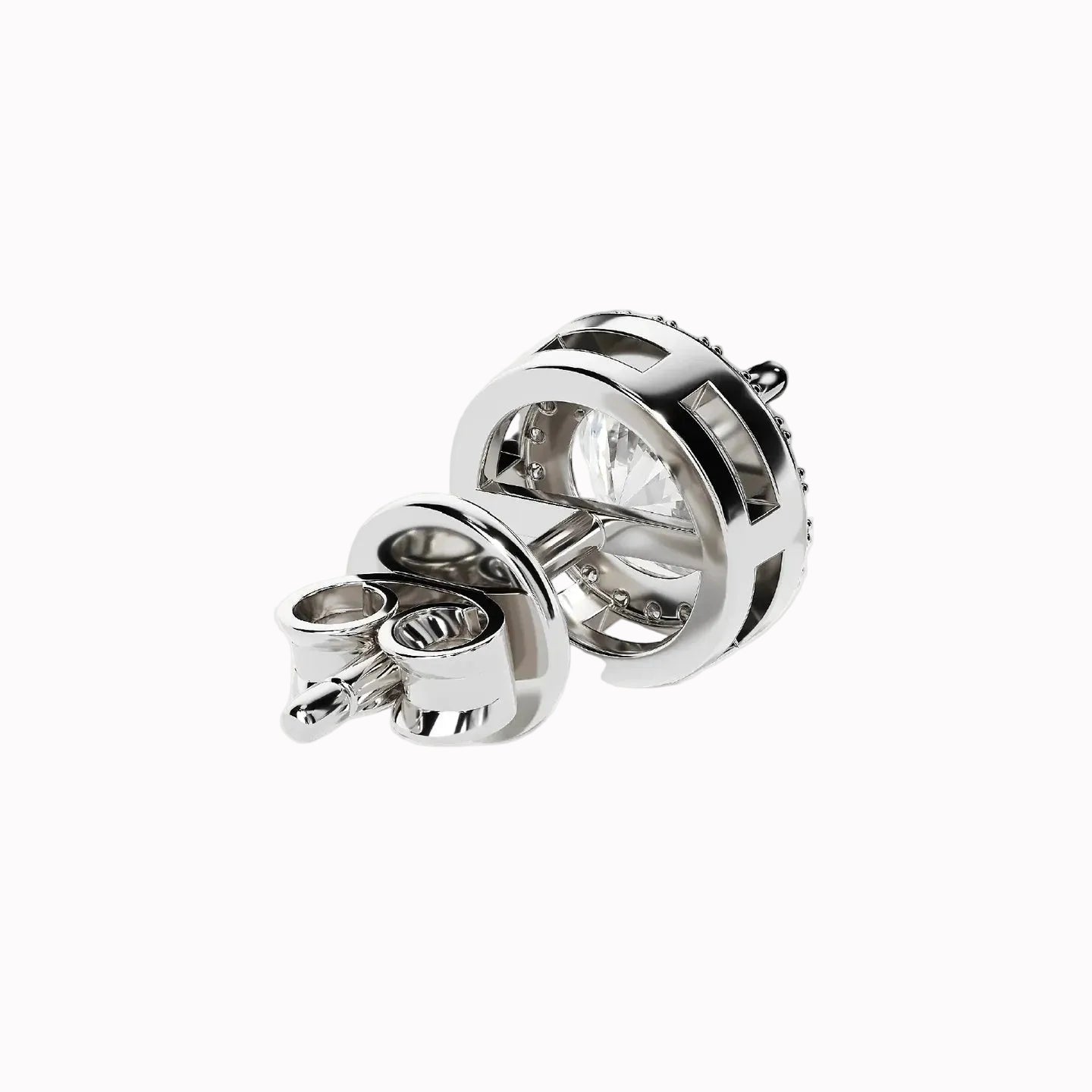 Fiamma - Round Cut Halo Earrings
