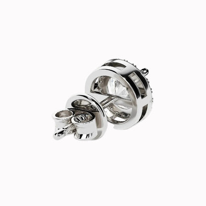 Fiamma - Round Cut Halo Earrings