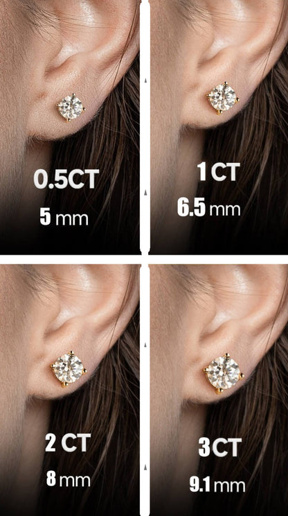 Aurelia - Round Cut Stud Earrings